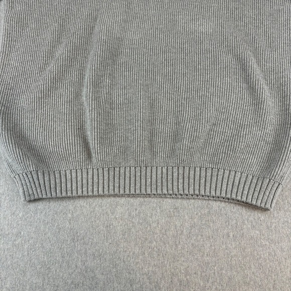 Chaps Ralph Lauren Sweater Men's XL Gray Ribbed Knit Crew Neck Stripe Preppy - Picture 4 of 13
